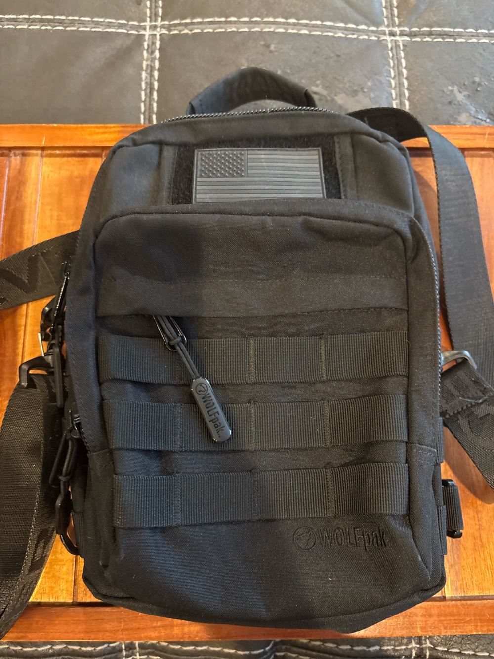 WOLFpak 9L Tactical Sling Bag Alpha Black MOLLE Crossbody Backpack